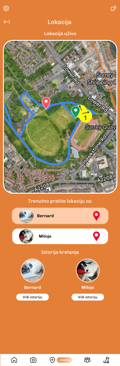 TrackTail location screen